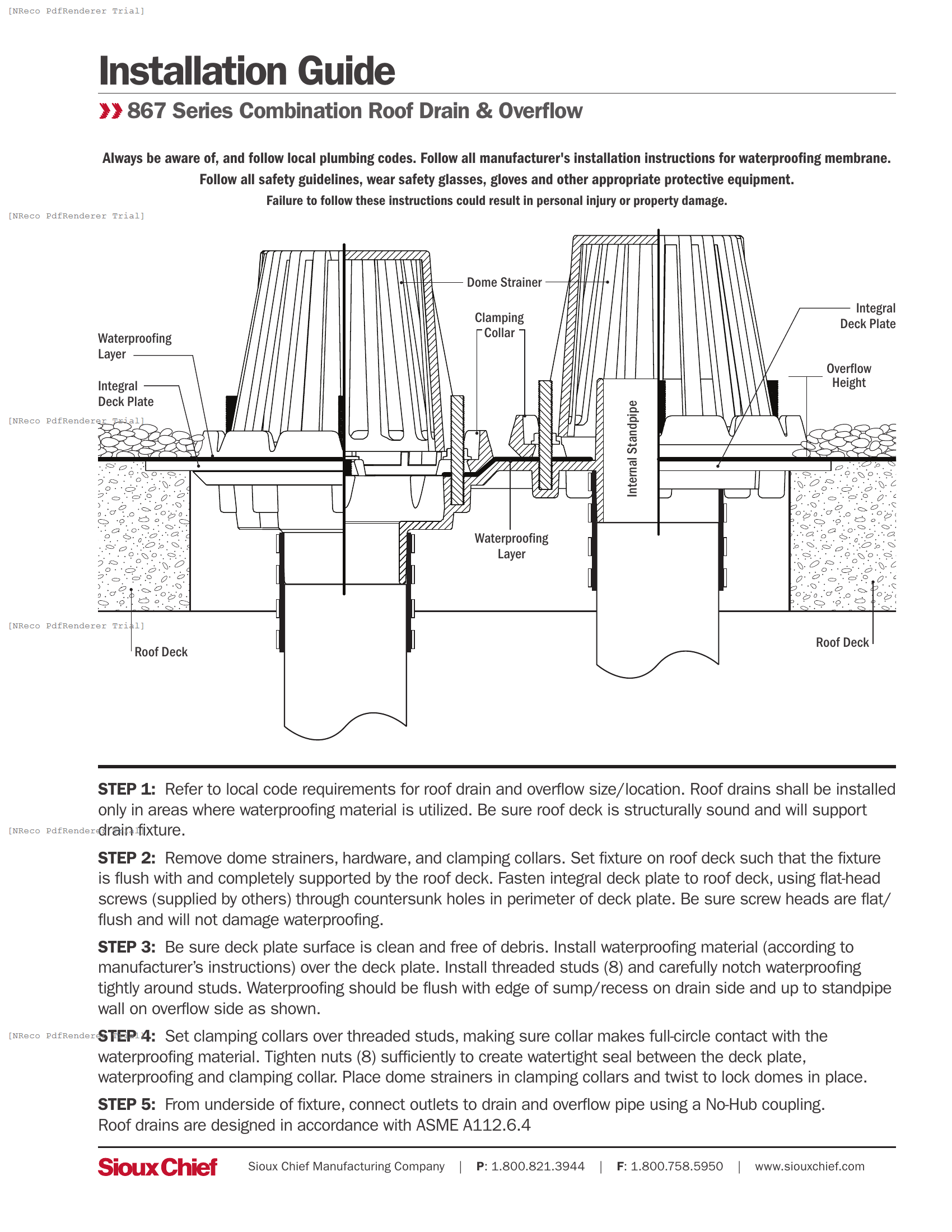 867 ROOF DRAIN & OVERFLOW - INSTALLATION GUIDE.PDF Technical Document